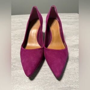 Tory Burch  Ivy Fuchsia All Leather Suede Pumps Size 7.5